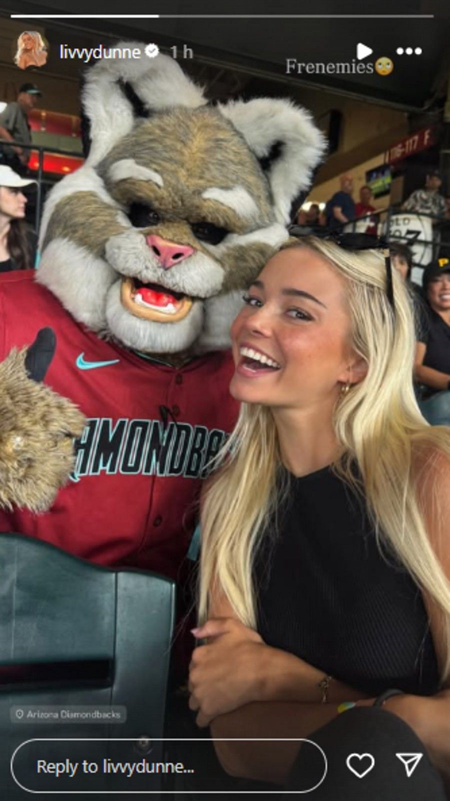 Screenshot of Dunne's Instagram story.